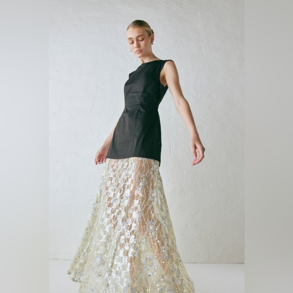 Vrg grl Robbie sequin maxi dress black NWTs - Picture 2 of 13